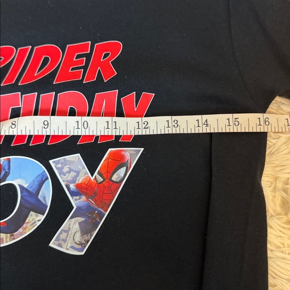 Gildan Heavy Cotton Kids Size Small “Spider Birthday Boy” Black T-Shirt - Picture 4 of 6